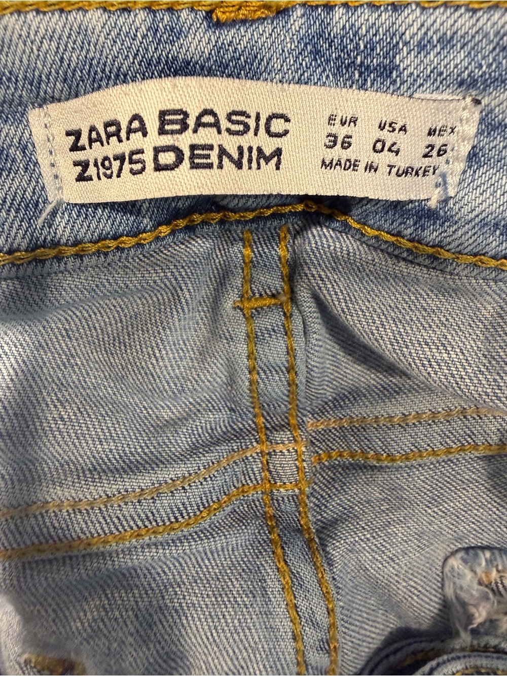 Zara Basic Floral Print Distressed Skinny Jeans Size 4 EU 36 Light Wash Denim - Picture 11 of 11